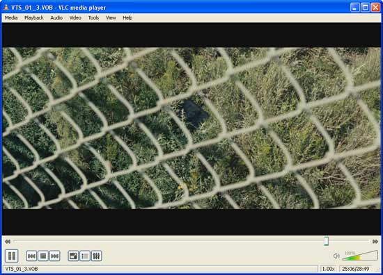 VLC Media Player plays DVD folder on hard drive which is copied by DVDSmith Movie Backup.