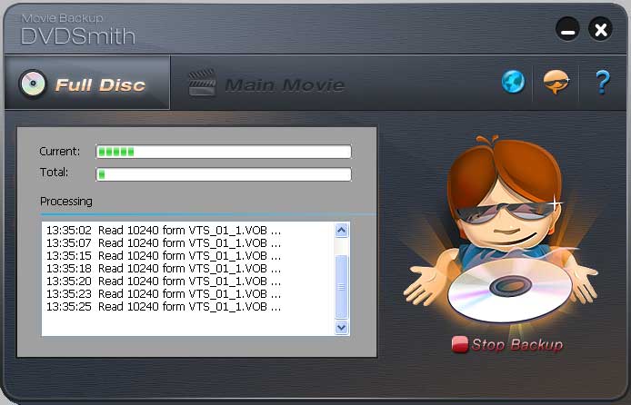 DVDSmith copies DVD to hard drive.