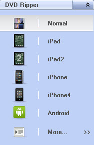 dvd to The New iPad ripper output modes