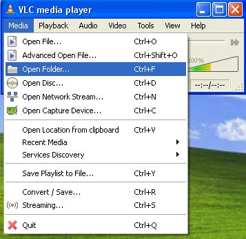 Open DVD folder on hard drive with VLC Media Player. DVD folder is copied from DVD to hard drive by DVDSmith Movie Backup.