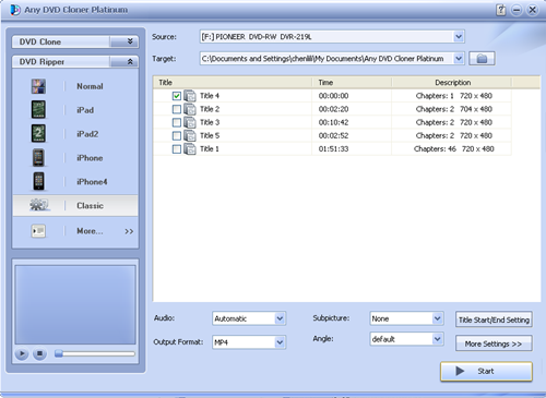 any dvd cloner platinum interface