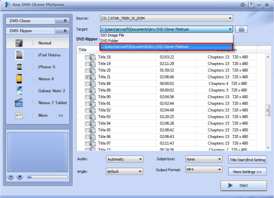 Set storage path for output video