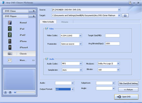 click more settings to customize video and audio settings