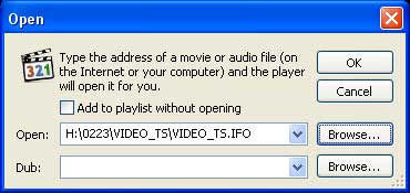Play DVD folder on hard drive by opening the Video_TS.ifo file.