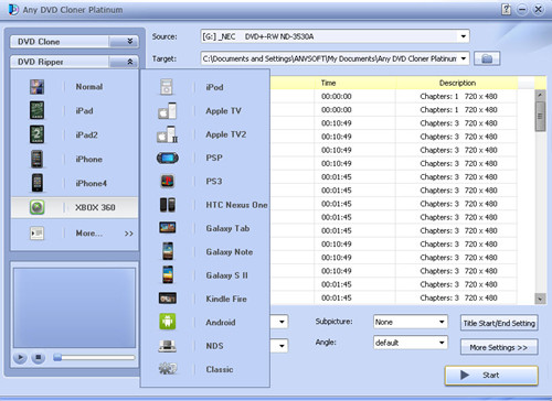 any dvd cloner platinum ripping interface