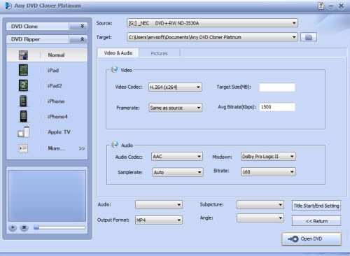 more settings of dvd to phablets converter