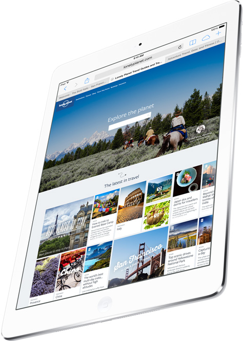 iPad air with retina screen