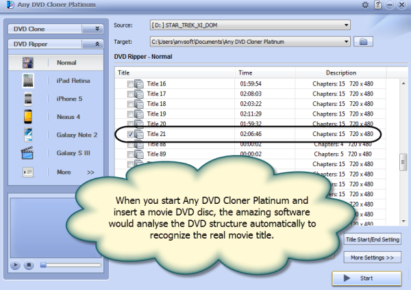 Analysing DVD structure automatically to recognize the real movie title.