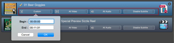 Output video setting