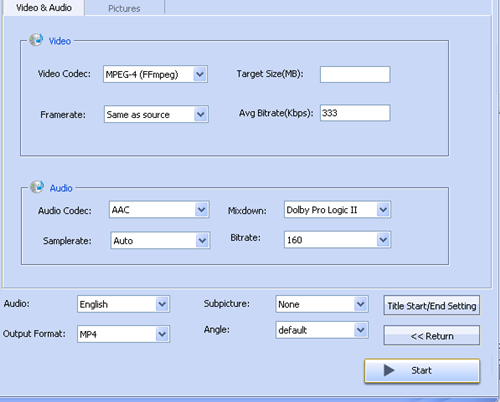 set audio and video parameters 